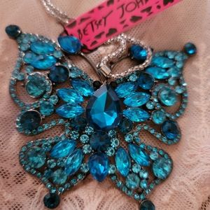 🦋 Betsey Johnson London Blue Crystal Butterfly Pendant
